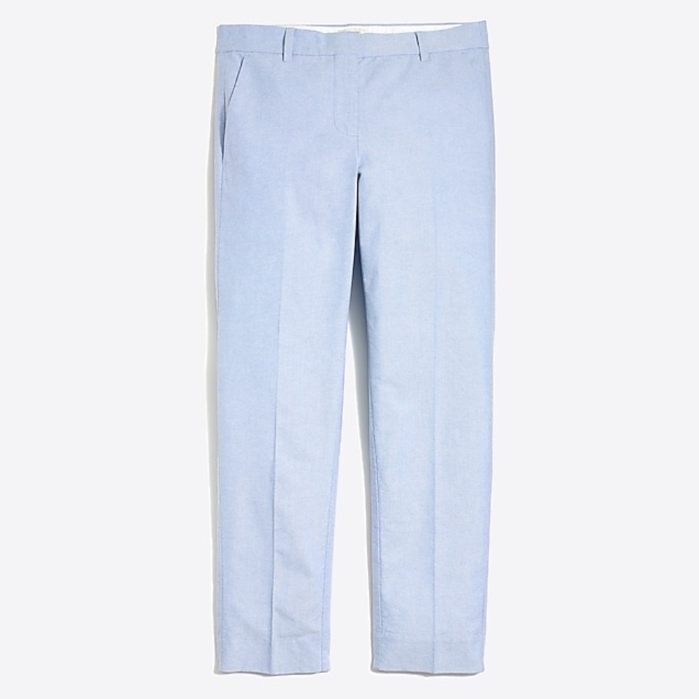 J. Crew Factory Skimmer Pant City Fit Blue Oxford